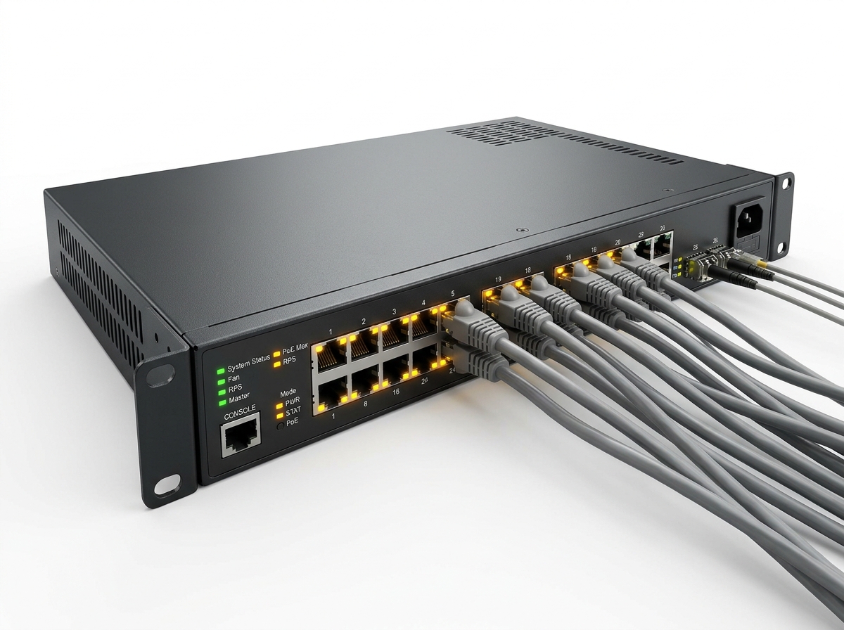 Enterprise high-power PoE and PoE+ network switch